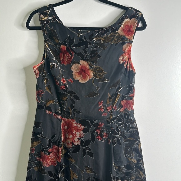 Betsey Johnson burn out velvet crepe floral mid dress size 10 grunge whimsigod - Picture 7 of 13